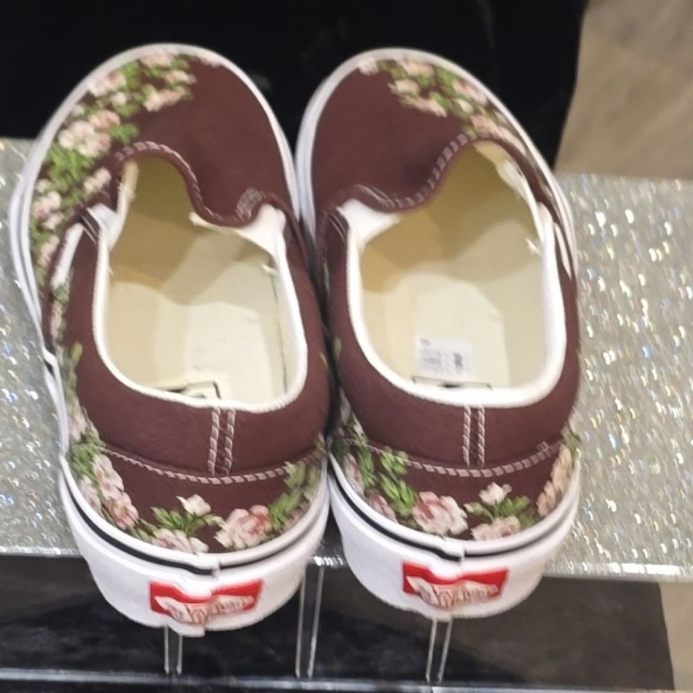 Vans Classic Slip-On Wallflower Floral Shoe- Bitter Chocolate Brown - Picture 10 of 10